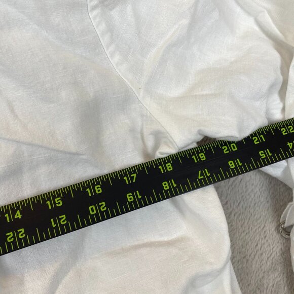 New York & Company White Hooded Jacket M Linen Cotton Blend Lightweight Casual - Picture 5 of 11